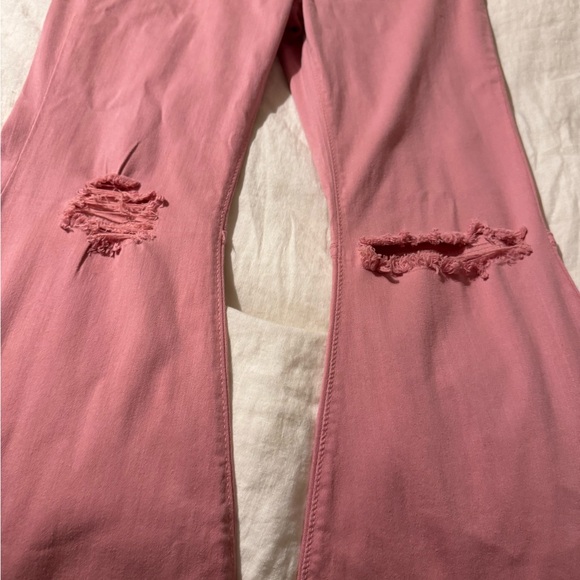 Pink Flared Women's Jeans - Picture 2 of 7